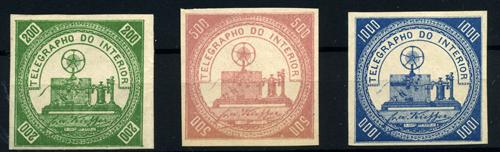 Brasil nº 1/3. (Telégrafos). Año 1870.